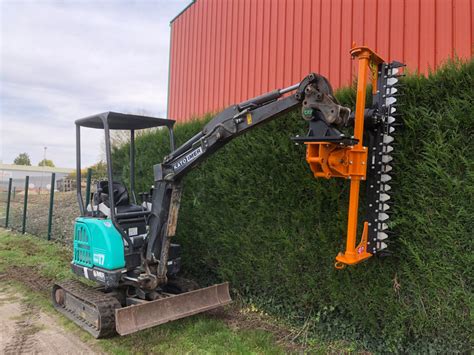 mini excavator mounted hedge trimmers|mini skid steer hedge trimmer.